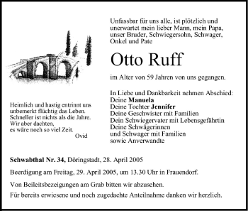 Anzeige von Otto Ruff von MGO