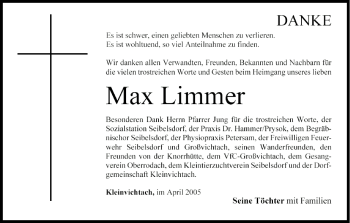 Anzeige von Max Limmer von MGO