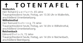 Anzeige von Totentafel vom 29.04.2005 von MGO
