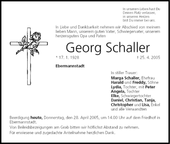 Anzeige von Georg Schaller von MGO