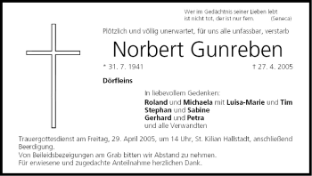 Anzeige von Norbert Gunreben von MGO