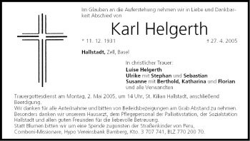 Anzeige von Karl Helgerth von MGO