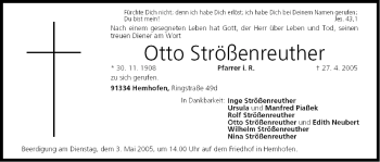Anzeige von Otto Strößenreuther von MGO