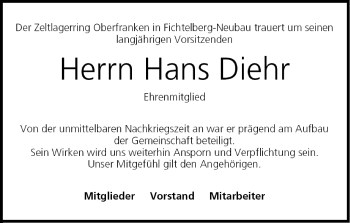 Anzeige von Hans Diehr von MGO