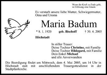 Anzeige von Maria Badum von MGO