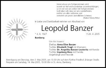 Anzeige von Leopold Banzer von MGO