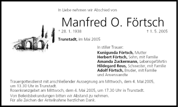 Anzeige von Manfred Förtsch von MGO