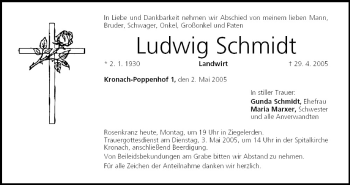 Anzeige von Ludwig Schmidt von MGO