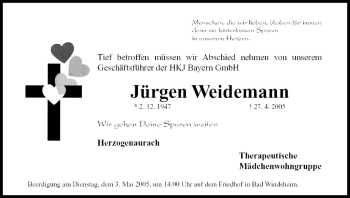 Anzeige von Jürgen Weidemann von MGO