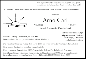 Anzeige von Arno Carl von MGO