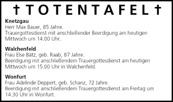 Anzeige von Totentafel vom 04.05.2005 von MGO