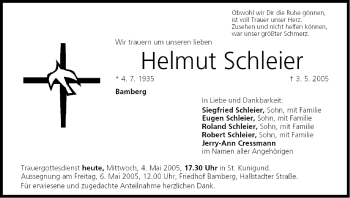 Anzeige von Helmut Schleier von MGO