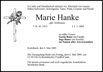 Anzeige von Marie Hanke von MGO