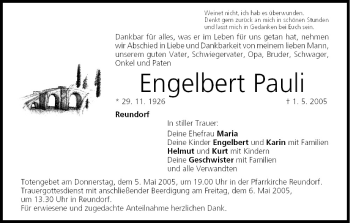 Anzeige von Engelbert Pauli von MGO