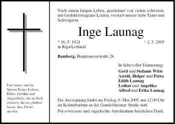 Anzeige von Inge Launag von MGO