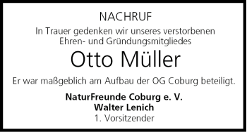 Anzeige von Otto Müller von MGO