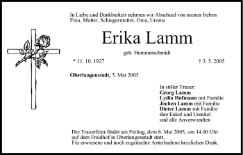 Anzeige von Erika Lamm von MGO