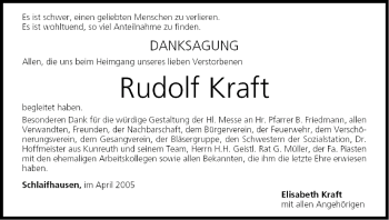 Anzeige von Rudolf Kraft von MGO
