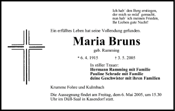 Anzeige von Maria Bruns von MGO