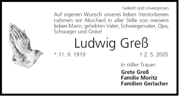 Anzeige von Ludwig Greß von MGO