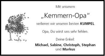 Anzeige von Kemmern-Opa  von MGO