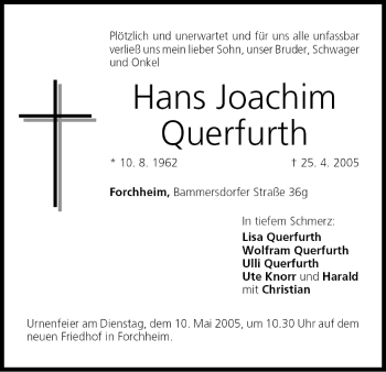 Anzeige von Hans Joachim Querfurth von MGO