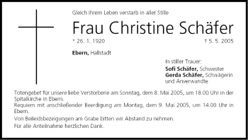 Anzeige von Christine Schäfer von MGO