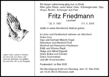 Anzeige von Fritz Friedmann von MGO