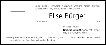 Anzeige von Elise Bürger von MGO