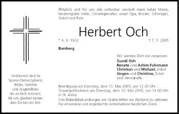 Anzeige von Herbert Och von MGO