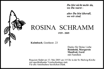 Anzeige von Rosina Schramm von MGO