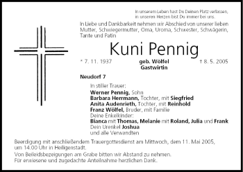 Anzeige von Kuni Pennig von MGO