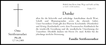 Anzeige von Otto Strößenreuther von MGO