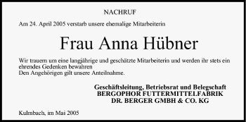 Anzeige von Anna Hübner von MGO