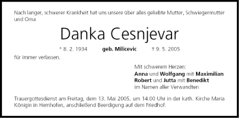 Anzeige von Danka Cesnjevar von MGO