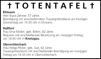 Anzeige von Totentafel vom 12.05.2005 von MGO