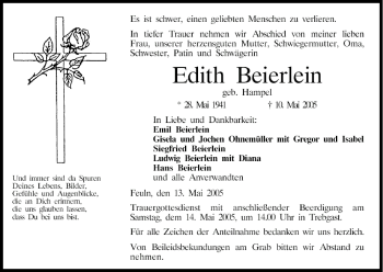Anzeige von Edith Beierlein von MGO