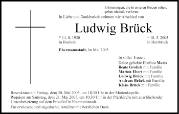 Anzeige von Ludwig Brück von MGO