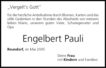 Anzeige von Engelbert Pauli von MGO