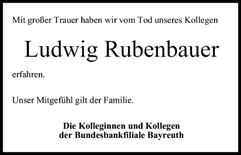 Anzeige von Ludwig Rubenbauer von MGO