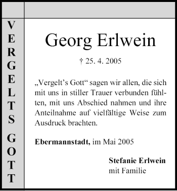 Anzeige von Georg Erlwein von MGO
