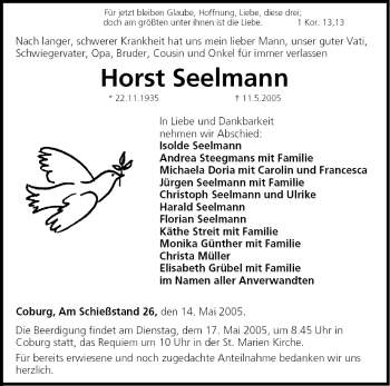 Anzeige von Horst Seelmann von MGO