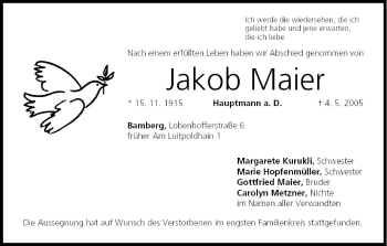 Anzeige von Jakob Maier von MGO