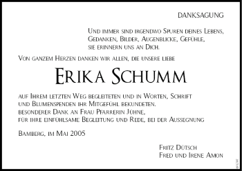 Anzeige von Erika Schumm von MGO