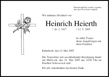 Anzeige von Heinrich Heierth von MGO