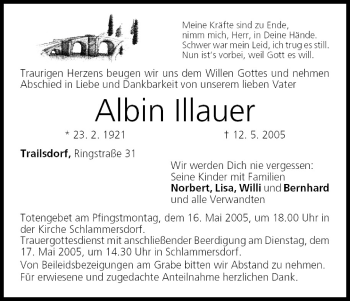 Anzeige von Albin Illauer von MGO