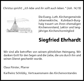 Anzeige von Siegfried Erhardt von MGO