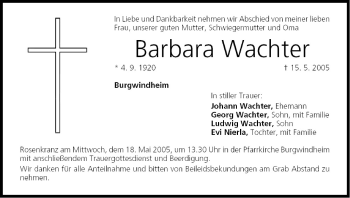 Anzeige von Barbara Wachter von MGO