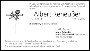 Anzeige von Albert Reheußer von MGO