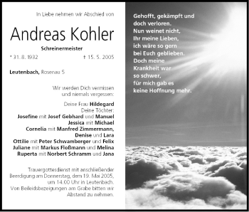 Anzeige von Andreas Kohler von MGO